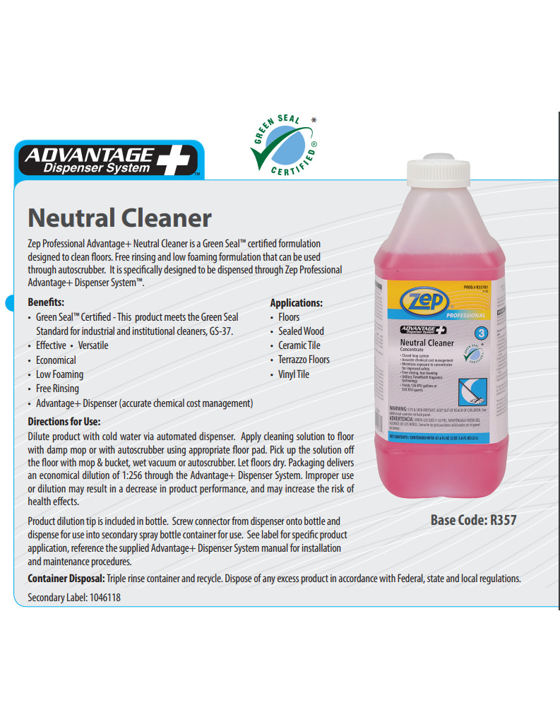 ZEP® ADVANTAGE+ NEUTRAL CLEANER Cleaner's Depot