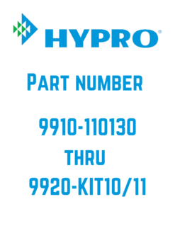 Hypro Parts 9910-110130 to 9920-KIT10/11